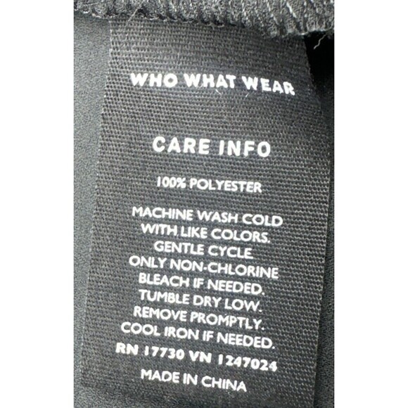 Who What Wear BLACK Runched Long Sleeve Polyester Blouse Career Casual Sz L - Picture 6 of 8